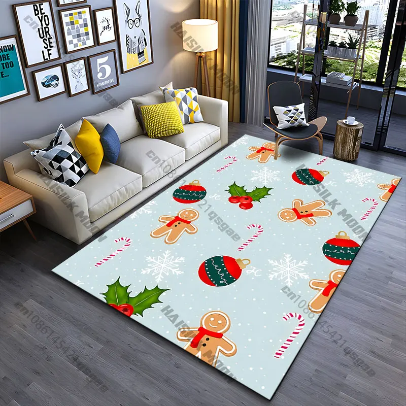 Christmas holiday festive decoration pattern carpet Yoga living room room decor children's crawling mat doormat area rug