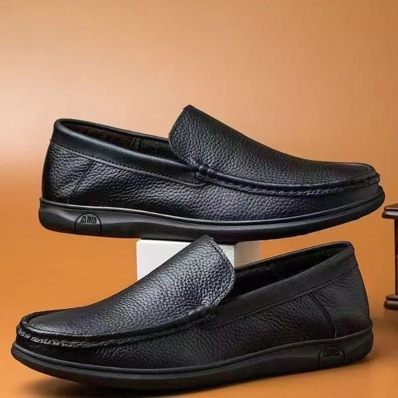 2026 Luxury Genuine Leather Men Casual Shoes Summer Hand-Stitched Mens Loafers Moccasins Breathable Slip on Driving Shoes