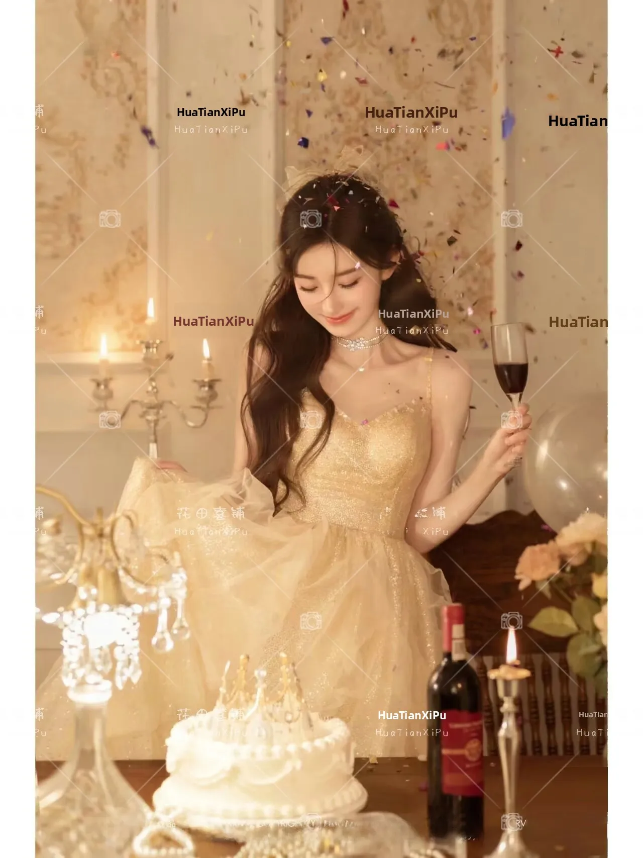 

Sweet Rich Girl Birthday Atmosphere Korean Style Photography Costume Art Photo Personal Portrait Shadow Studio New Arrival