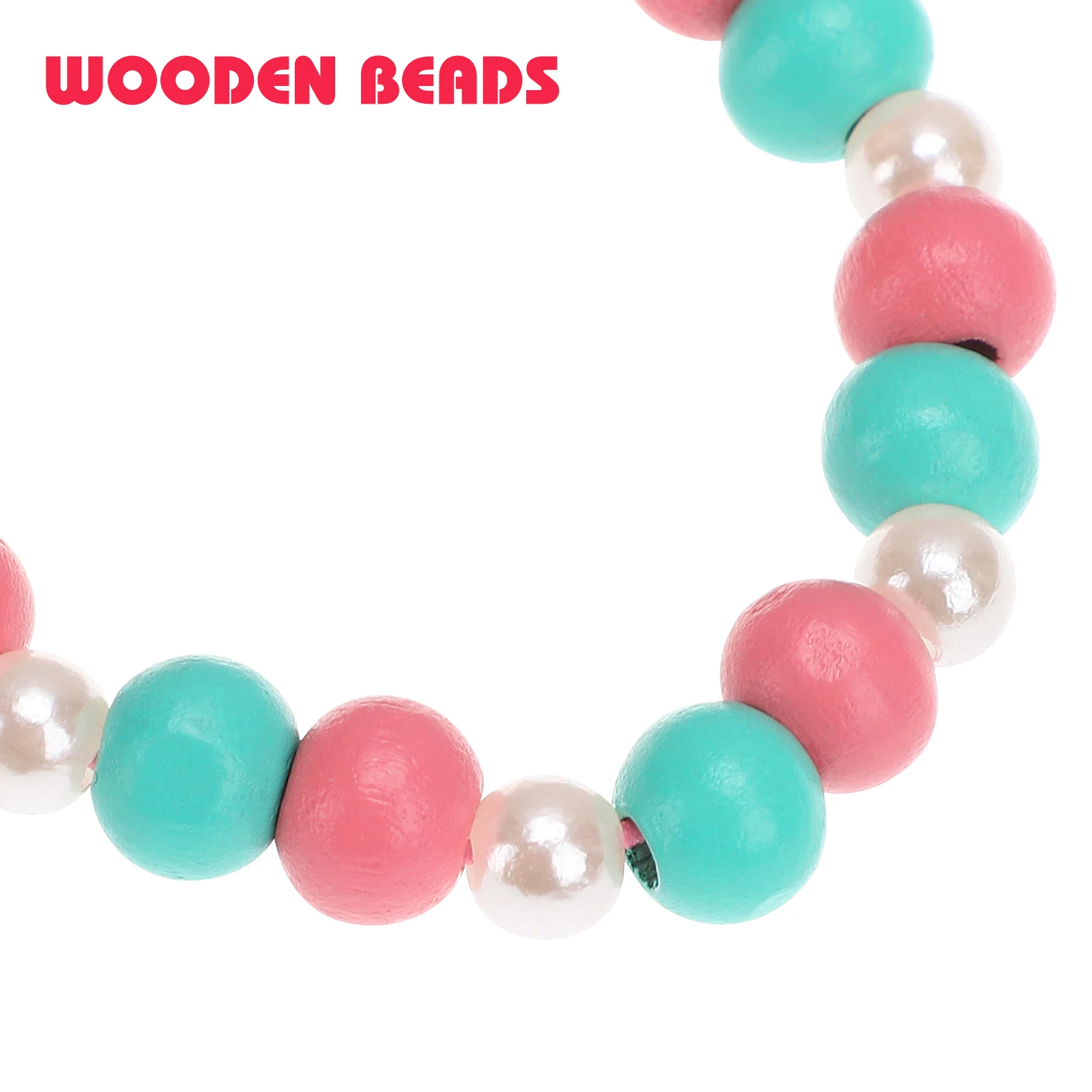 

Children's Wooden Bracelet Necklace Set and Cartoon Beaded Necklaces Bamboo Kids Toddler