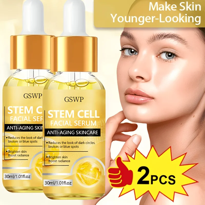 Suero facial hidratante con células madre GSWP, contiene glicerina, ácido hialurónico y otros ingredientes, hidratación profunda. 60ml