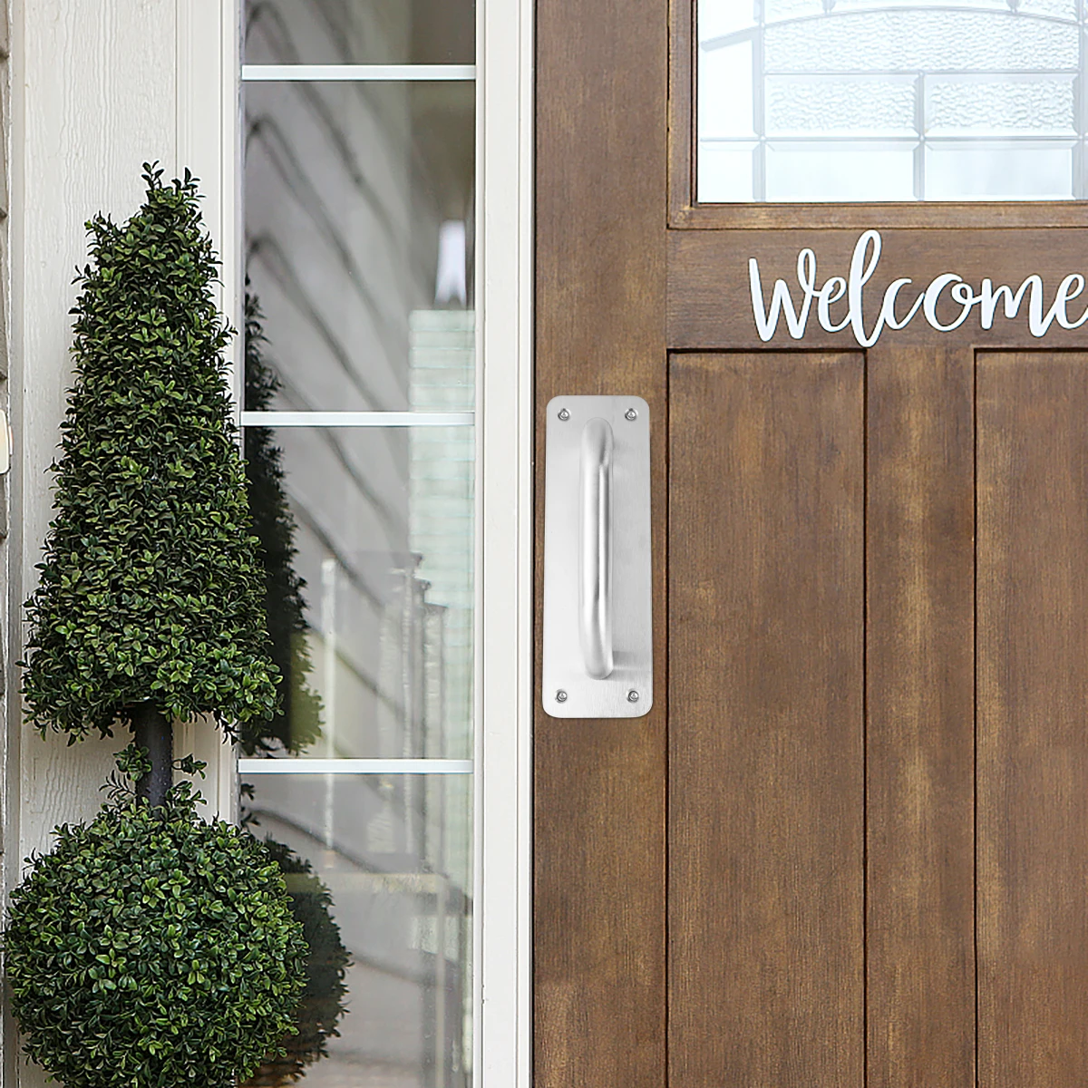 

Stainless Steel Handle Fireproof Door Knob Rust Resistant For Wood Glass Aluminum Barn Sliding Door Pull