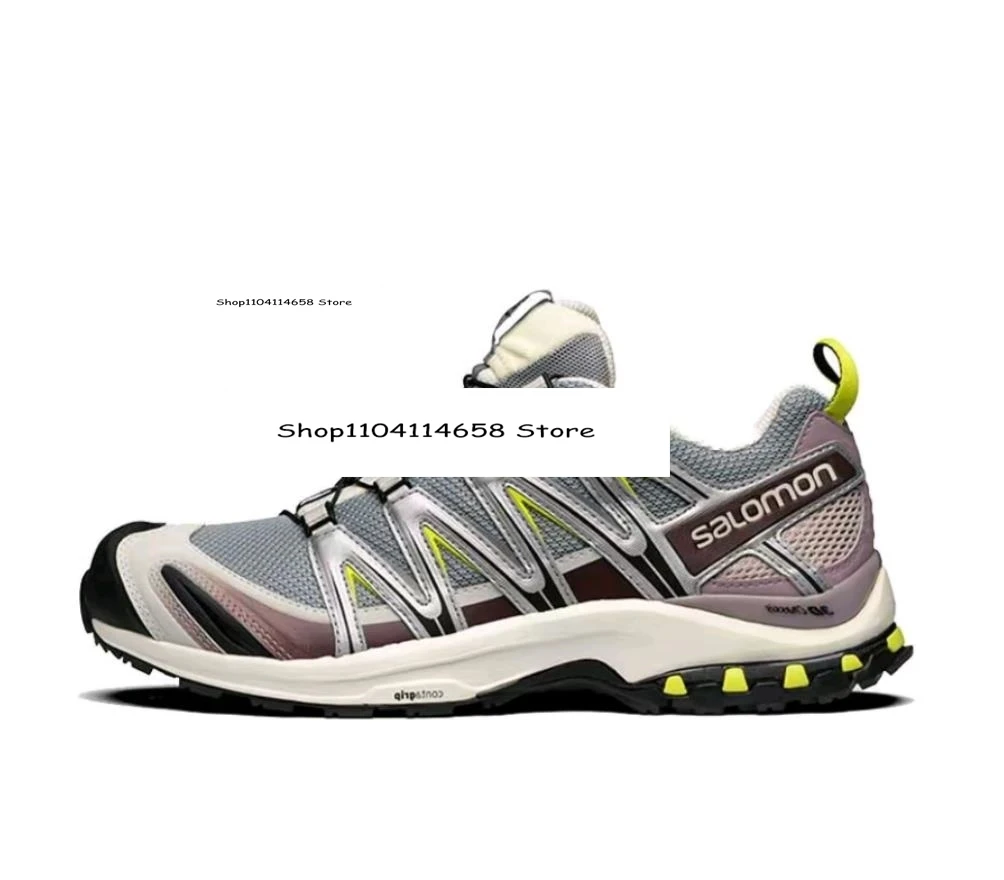 

SALOMON XA PRO 3D Outdoor sports anti slip low top running shoes for men and women sand field gray vanilla color bright green