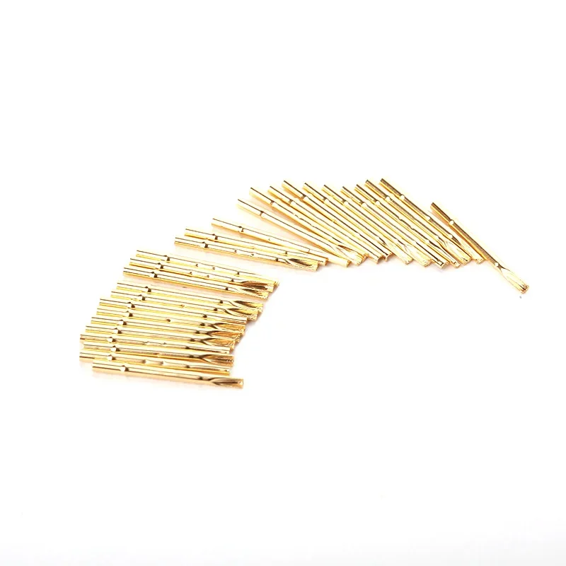 100PCS R75-2S Brass Tube Gold-plated Spring Test Probe Diameter 1.32mm Length 17.5mm Probe Needle Seat