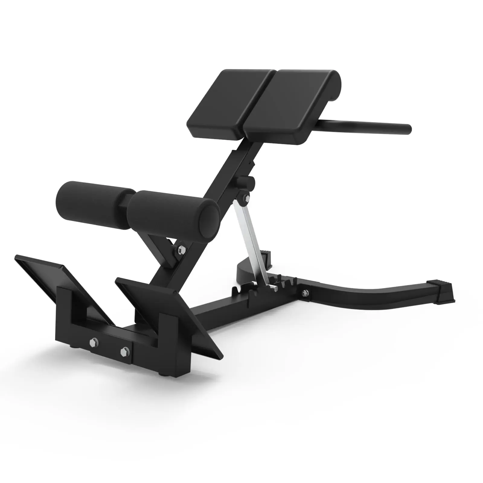 Dual Adjustable Roman Chair Back Extension Machine - 330 Lbs Capacity Back Exercise Bench, Reverse Hyperextension Machine for Core & Back Training for Home Gym
