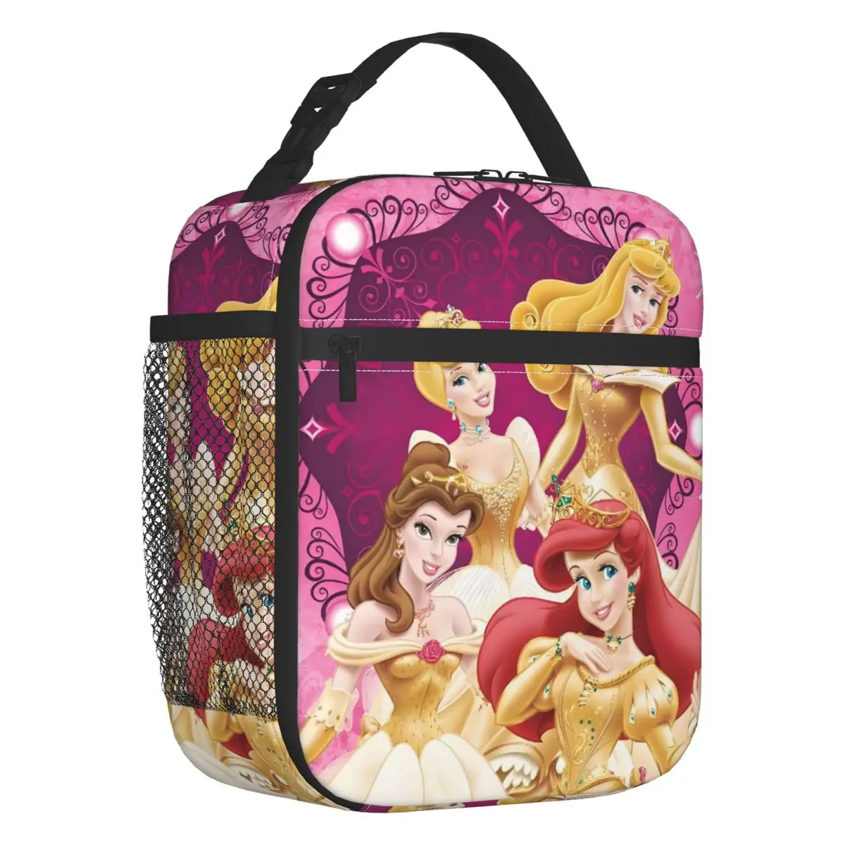 

Princess Insulated Lunch Bag for Women Portable Adorable Cartoon Movie Kawaii Film Thermal Cooler Lunch Box Office Picnic Travel