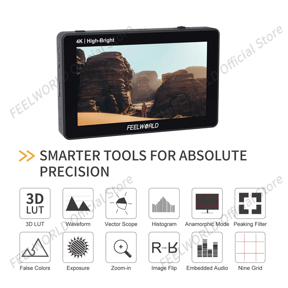 FEELWORLD  5.5 Inch Touch Screen   F6 PLUSX Field Monitor Camere DSLR 3D LUT Full HD 1920x1080 Video Focus Assist Support 4K HDM