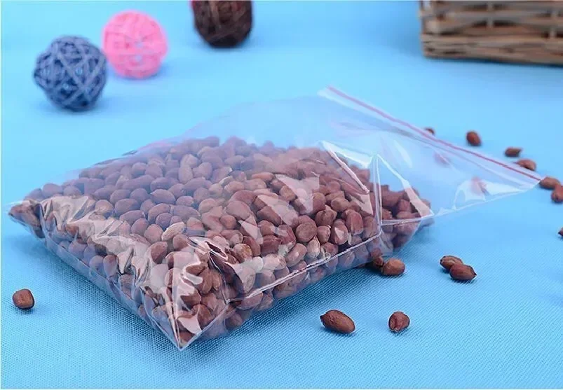 100/200 Stück wiederverschließbare Plastiktüten mit Reißverschluss, transparente Beutel, Vakuum-Aufbewahrungsbeutel, durchsichtige Beutel, Ziplock-Beutel zur Aufbewahrung von Lebensmitteln, Kunststoff – Detail 6