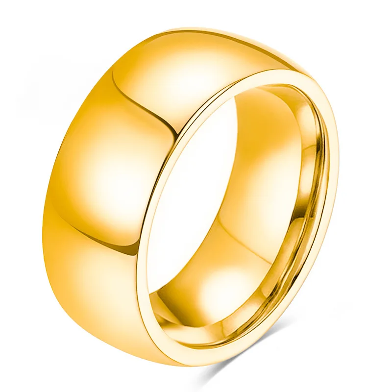 Anillo chapado en oro amarillo de 18k para hombre y mujer, sortija Simple de 24k, larga duración, no se decolora, 999