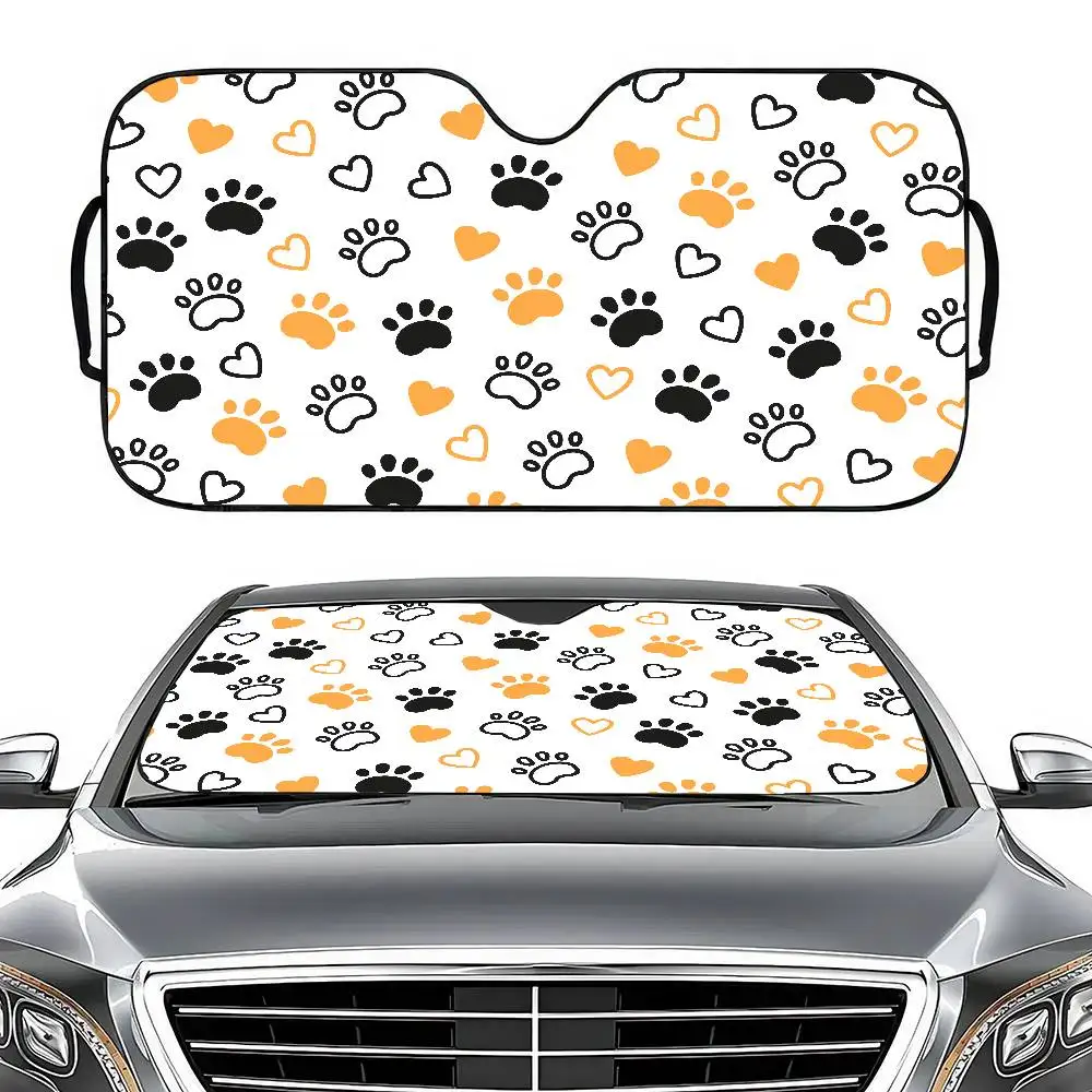 

Animal Paw Print (Cat/Dog) Cartoon Car Windshield Sunshade - Front Window Cover, Interior Protection Accessory