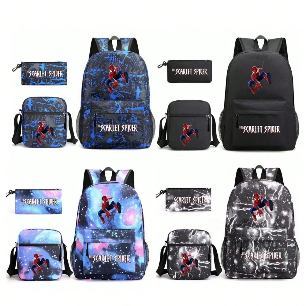 

Spider-Man Large Capacity Rainbow Print Cartoon Outdoor Backpack for Gift Giving, Vacation and Holiday Multifunctional Use