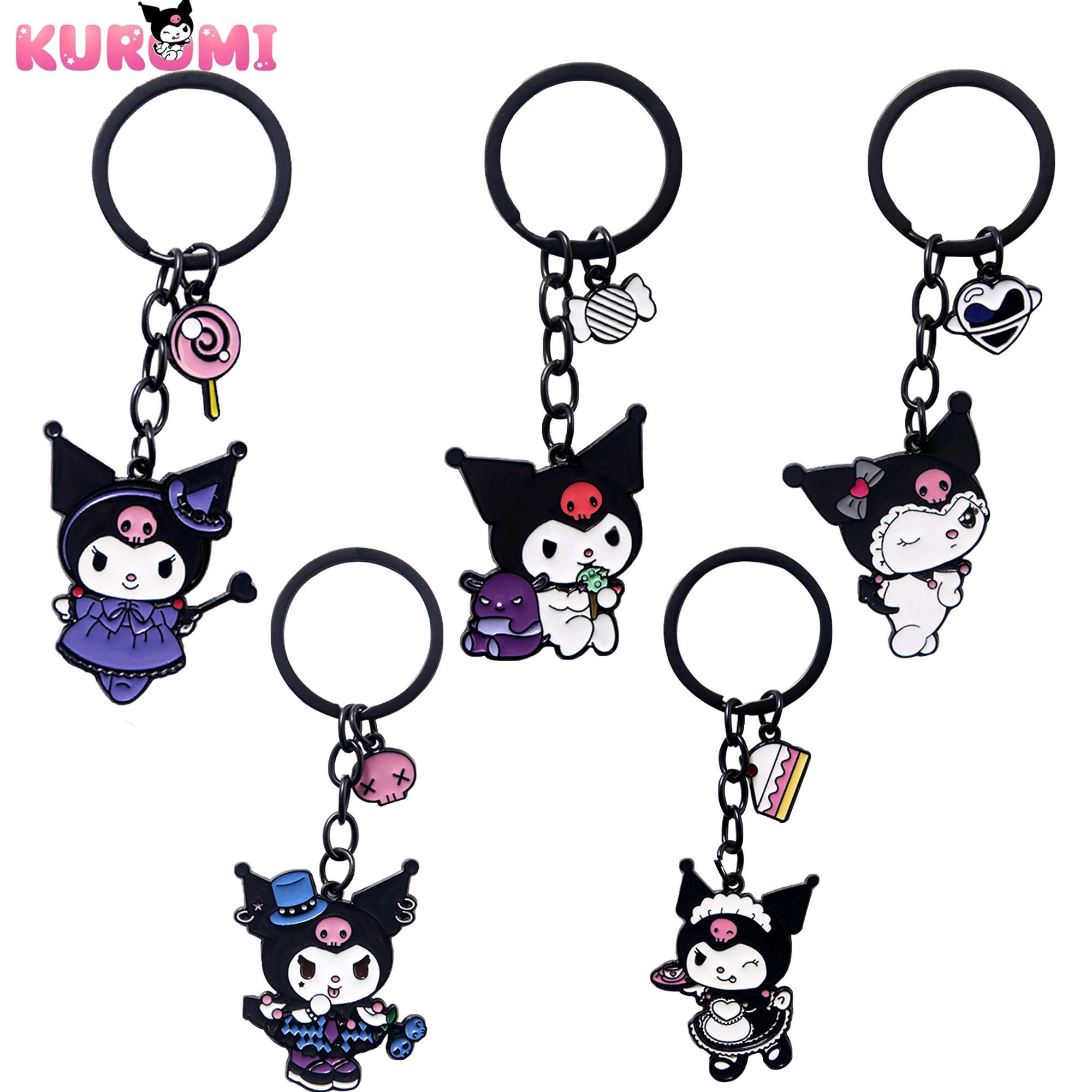 Popular Anime Kuromi Cute Character Keychain Little Devil Character Pendant Unisex Car Backpack Keychain Jewelry Decorative Acce