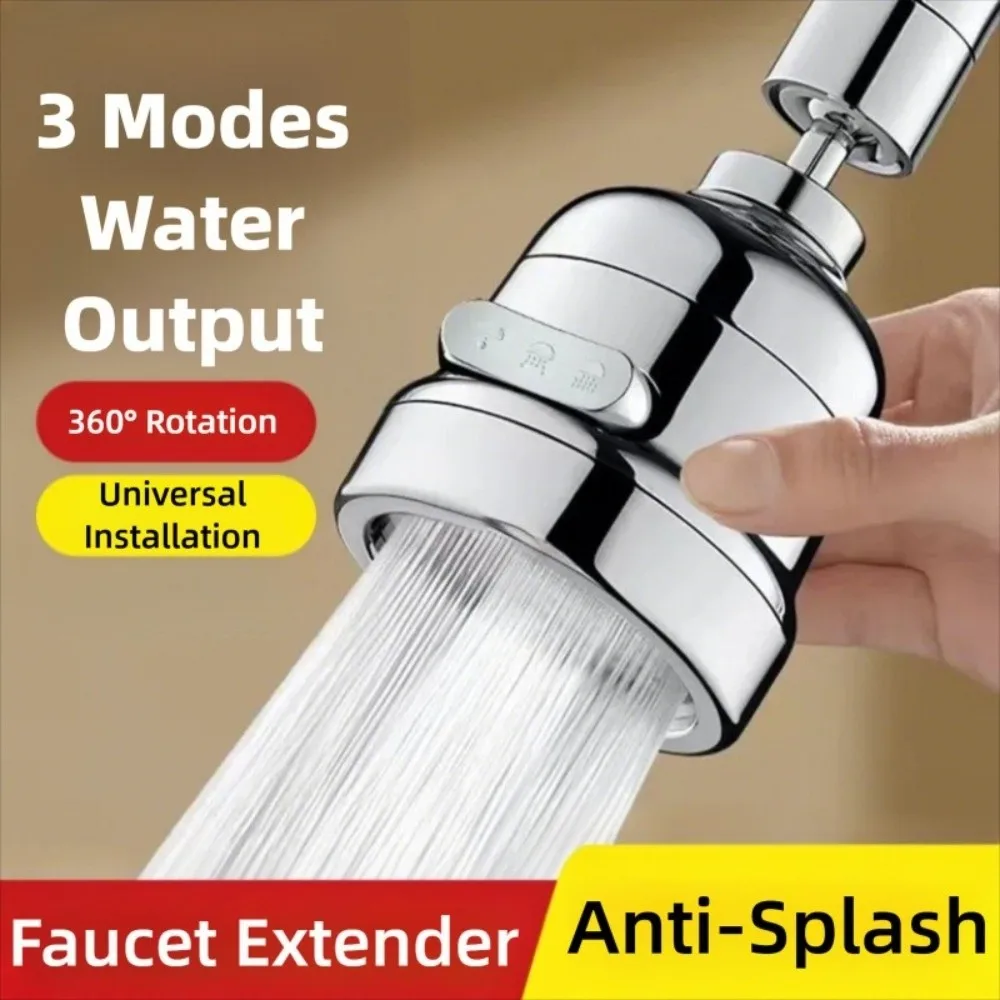 

2/3 Modes Faucet Filter Adapter 360° Rotating Anti Splash Spray Water Saving Tap Nozzle Universal Kitchen Faucet Extender