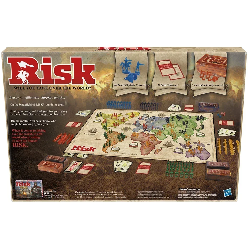 Risk  Ride Board Game of Strategic Conquest Family Multiplayer Friends Party Play Cards Game Plot Collection Toys Gifts