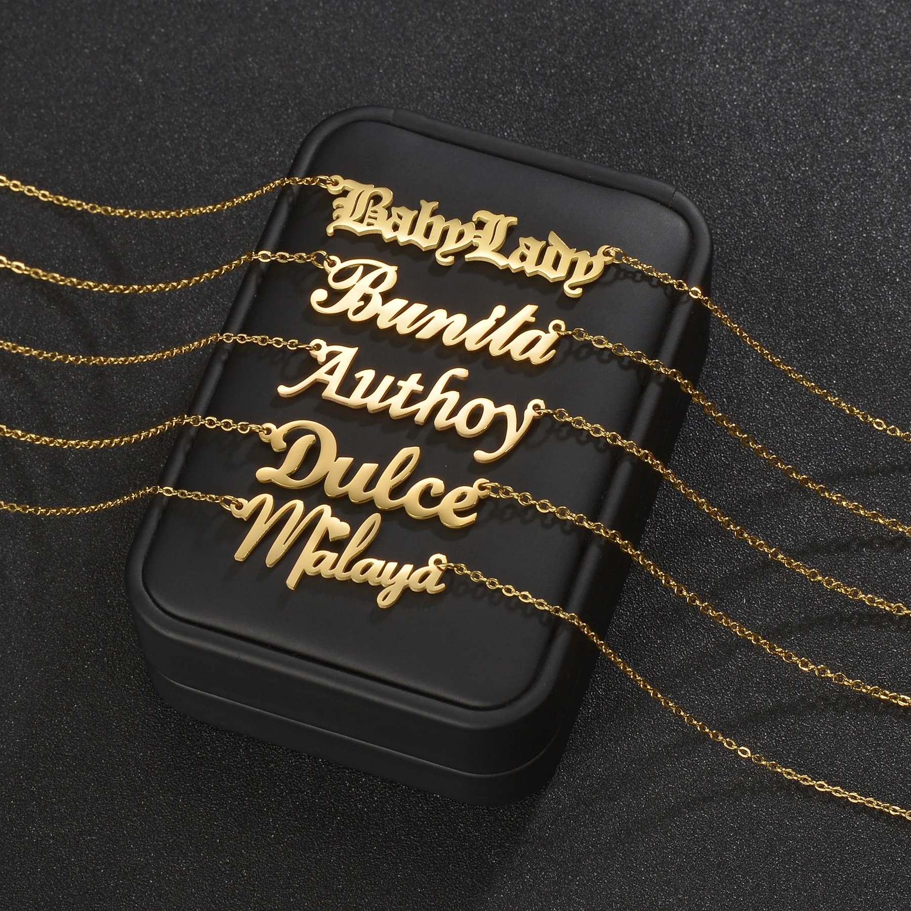 Sifisrri personal isierte benutzer definierte Name Halskette für Frauen Edelstahl Anhänger kursive Brief kette Halsreif Geburtstag Schmuck Geschenk