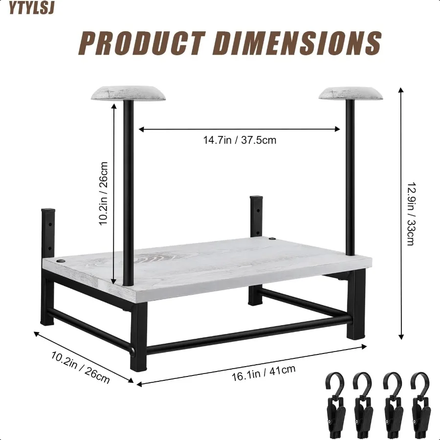 Motorcycle Helmet Holder Wall Mount Motorcycle Helmet Rack with 4 Glove Clips Rustic Helmet Stand Helmet Hanger for Storing Mot