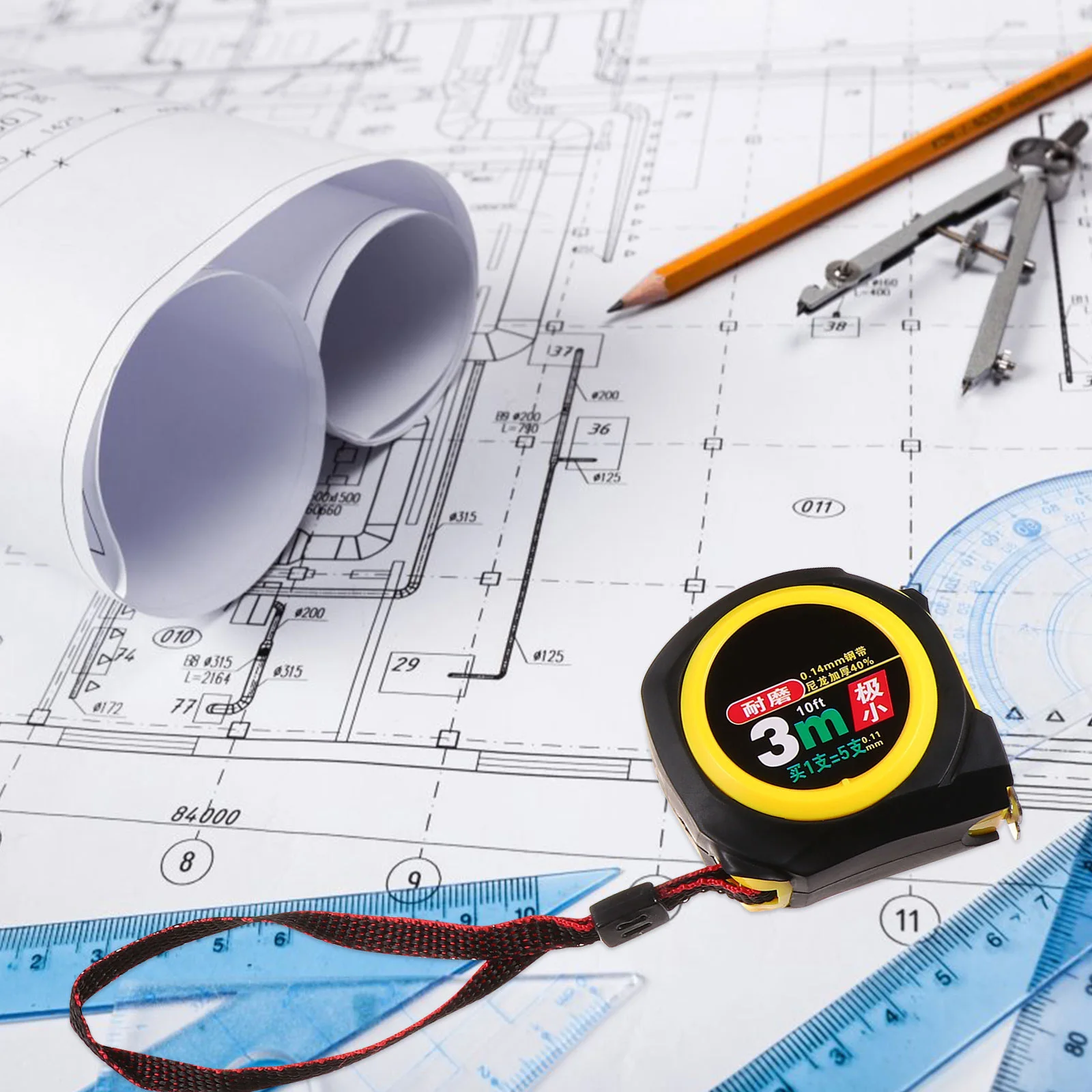 

2Pcs Metal Steel Tape Measure Durable ABS Case Ergonomic Grip Clear Scale Measuring Ruler Tool Distance Measurer