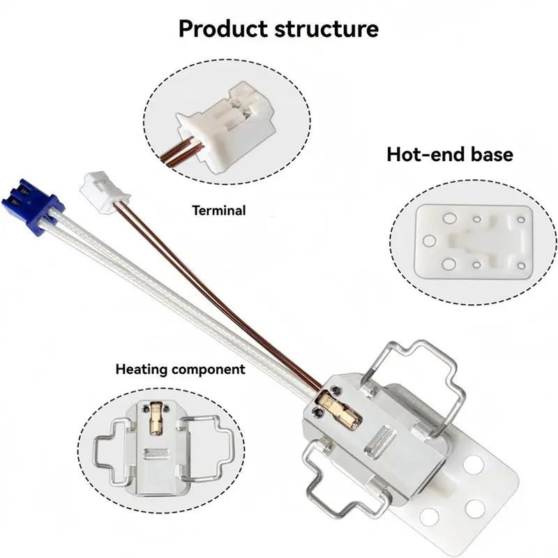 A53M-For Kobra S1 Max Zirconia Heat Insulation Block Heating Component Assembly+ 2Pcs Nozzle(0.4/0.6Mm)