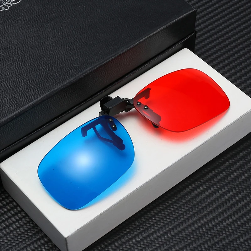 New Red Blue Green 3D Glasses Black Frame For Dimensional Anaglyph Movie TV Glasses For 3D Movies view 3