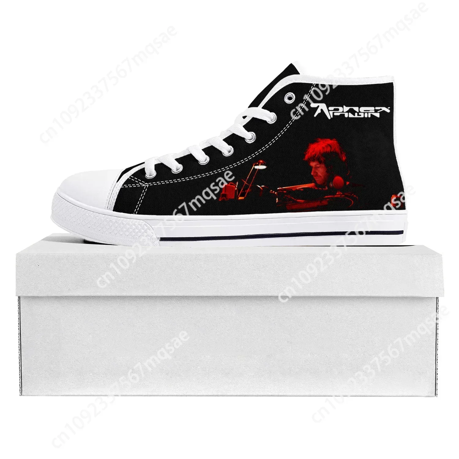 Aphex Twin Electronic Music DJ Mixer High Top High Quality Sneakers Mens Womens Teenager Canvas Sneaker Couple Shoe Custom Shoe