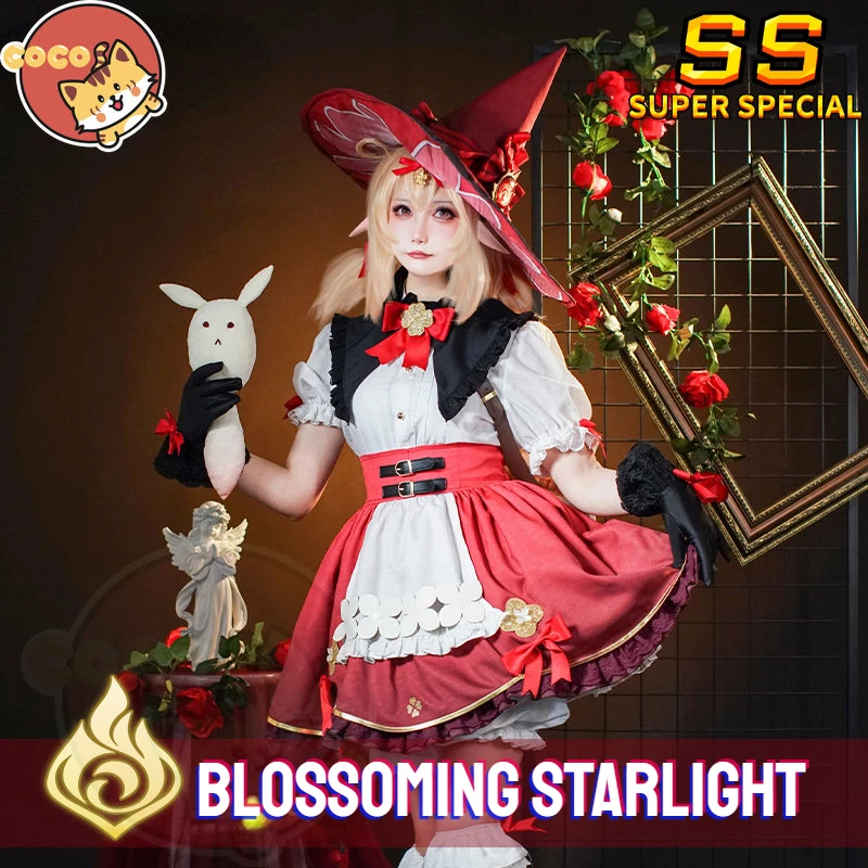 

CoCos-SS Game Genshin Impact Blossoming Starlight Klee Cosplay Costume Genshin Impact New Skin Little Witch Klee Lolita Costume