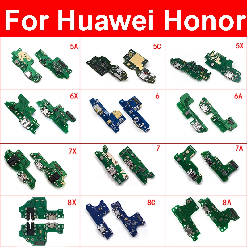 USB Charger Board For Huawei Honor 6 5A 5X 5C 6X 6A 7A 7C 8X Max 8A Pro USB Charging Dock Jack Connector Board Replacement