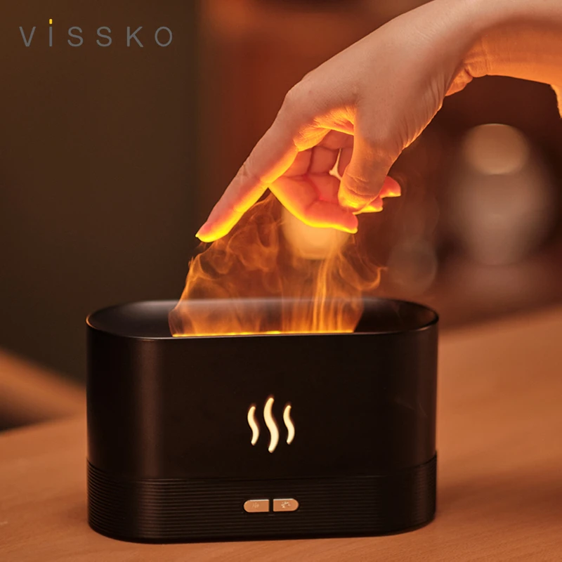 Flame aromatherapy diffuser: Create a romantic flame atmosphere and enjoy aromatherapy,Innovative cold flame effect,