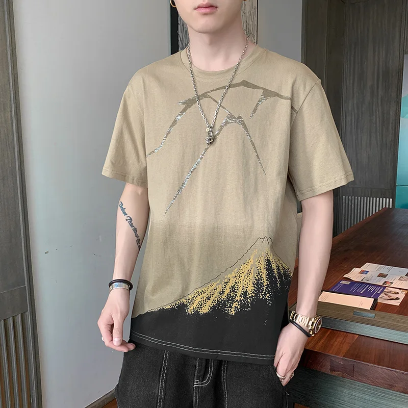 

Fashion O-Neck Printed Casual Short Sleeve T-Shirts Men's Clothing 2024 Summer New Loose All-match Tops Korean Tee Shirt