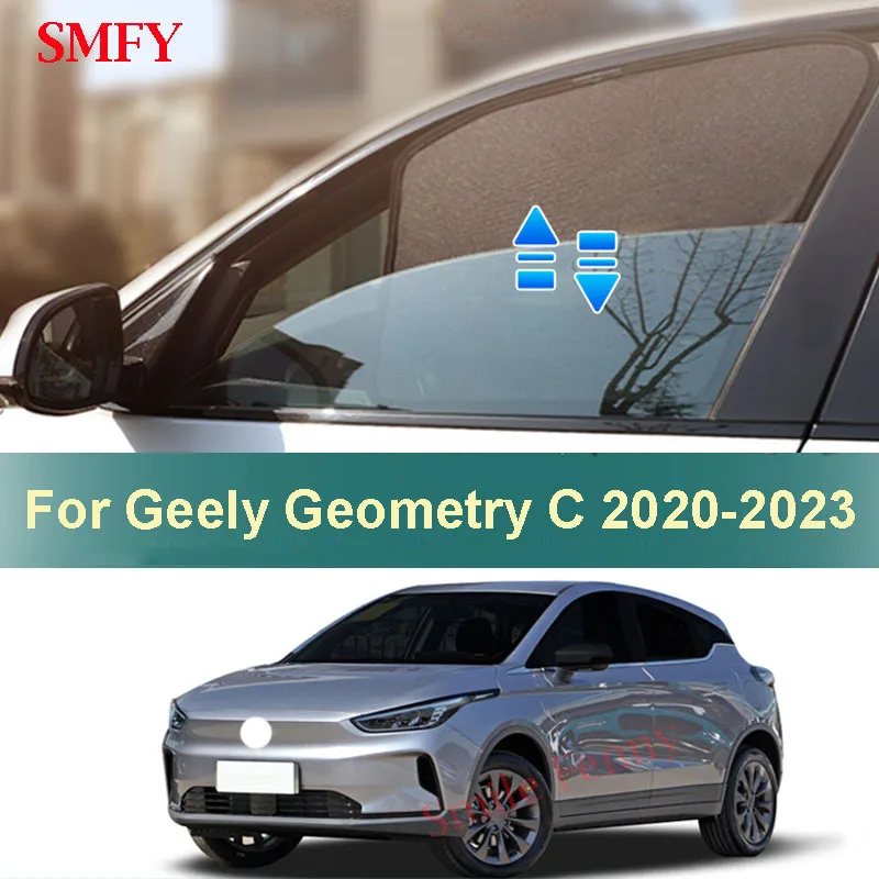 For Geely Geometry C 2022 2023 Magnetic Car Sunshade Customized Sun Shade Side Window Mesh Curtains Heat insulation Sun Visor