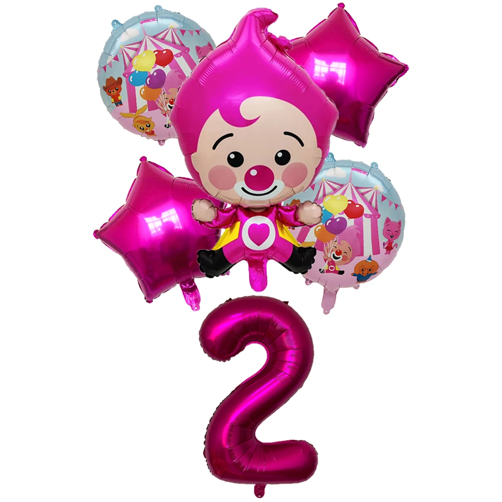 Rose Red Digital Number Circus Balloon Decoration Birthday Party Supplies Decor Children\'s Day Baby Shower Girl Or Boy Gift