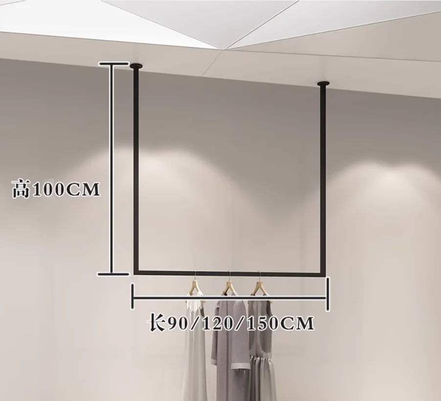 Clothing store ceiling hanging clothes hanger hanger hanging on the wall clothing display rack