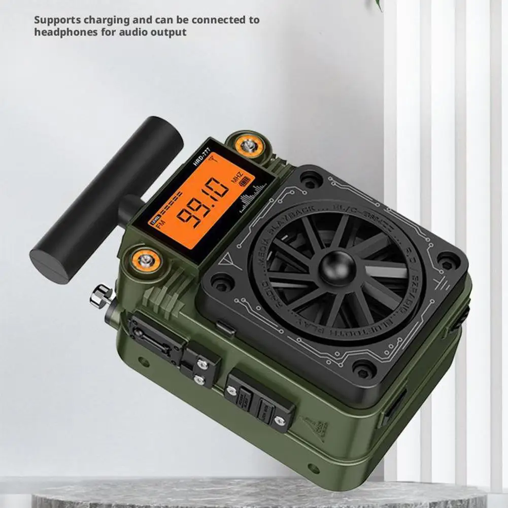

HRD FM AM SW Multiband Bluetooth Radio Receiver Fingertip Gyroscope Mini Radio Multi-Function Mini Speaker For Outdoor Travel