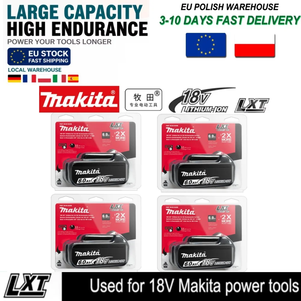 100% originaler Makita-Akku, 18V Werkzeug-Lithium-Akku 6Ah/5Ah 9Ah für Makita DTW700 DDF487 DTD173 DGA404 HR140D DJV182.