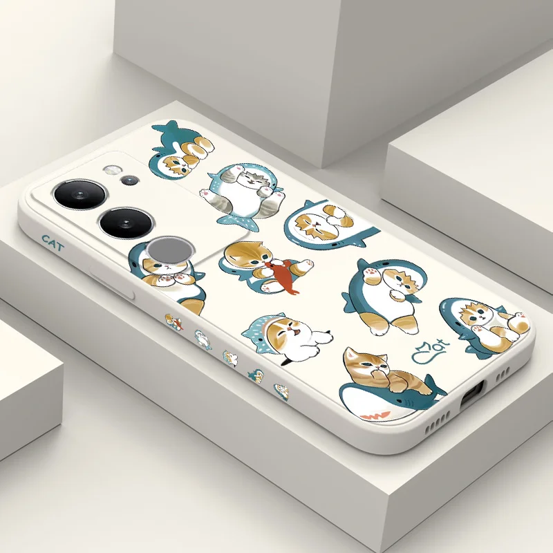 

Cute Headgear Cat Phone Case For VIVO V50 V40 V30 V29 V29E V27 V27E V25 V25E V23 V23E V21 V20 Y20 Y12 Y21 Y22 Y50 Y35 Pro 4G 5G