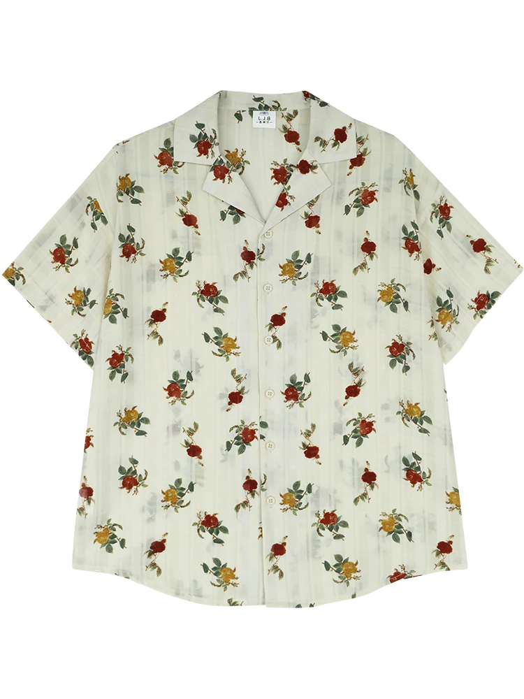 Nuovo cinese Sle Rose Print Bla ort Sve da donna estivo leggero in chiffon irt Vintage Hong Kong Sle Top