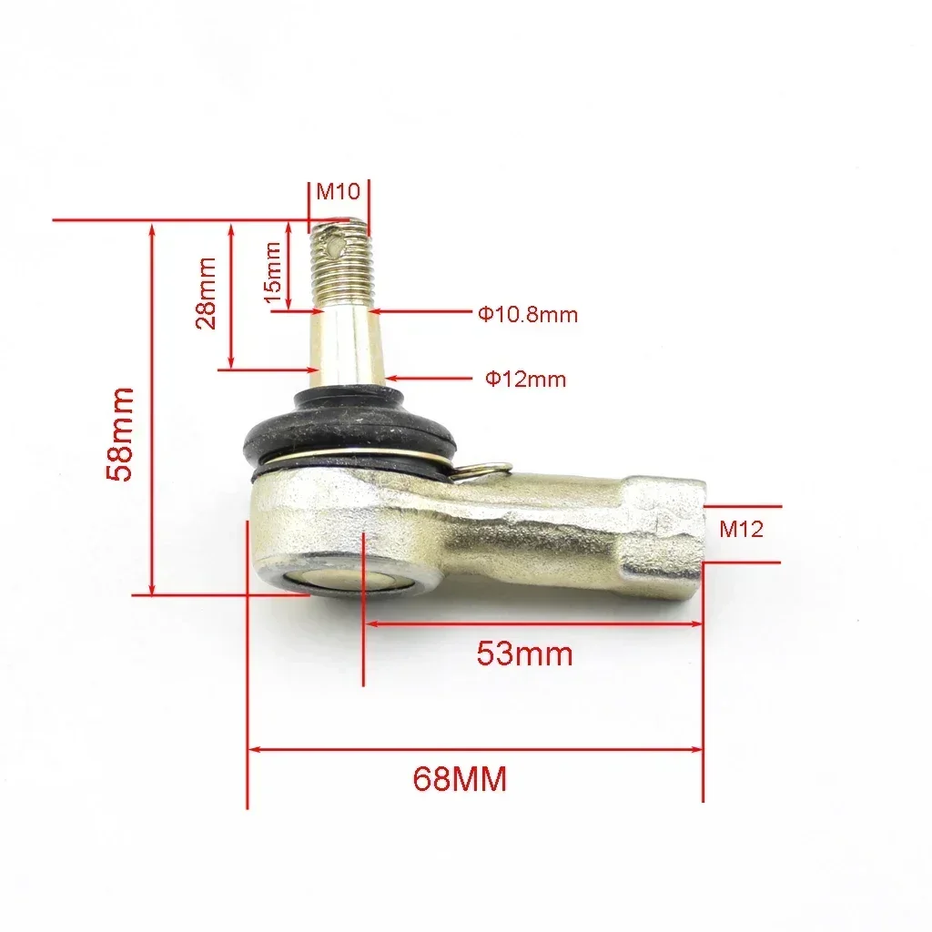 Ball Turn Joint rod end 10mm M12 M10 Tie Rod for ATV250 200cc 250CC Buggy Chinese ATV Spare Parts Accessories