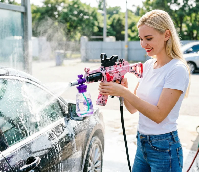 MP5K Mini High Pressure Water Gun Portable Car Wash Spray Nozzle Outdoor Garden Irrigation Plant Watering Cleaning Sprayer