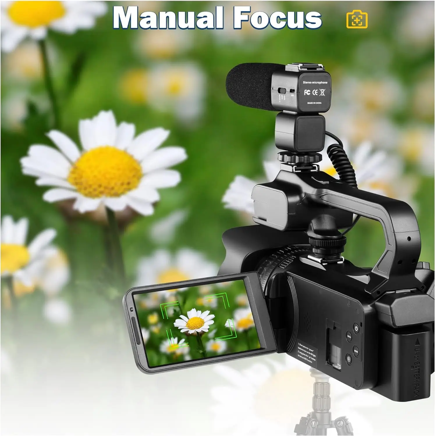 4K 60FPS HD Video Camera for Photography 18X Digital Zoom Auto Focus Camcorder 64MP YouTube Vlog Cameras with 4.0