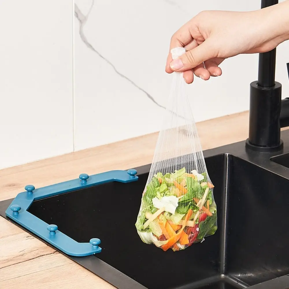 Hanging Kitchen Triangle Drainage Rack Prevent Sewer Blockage High Efficiency Sink Leftovers Filter Large Capacity Self-adhesive