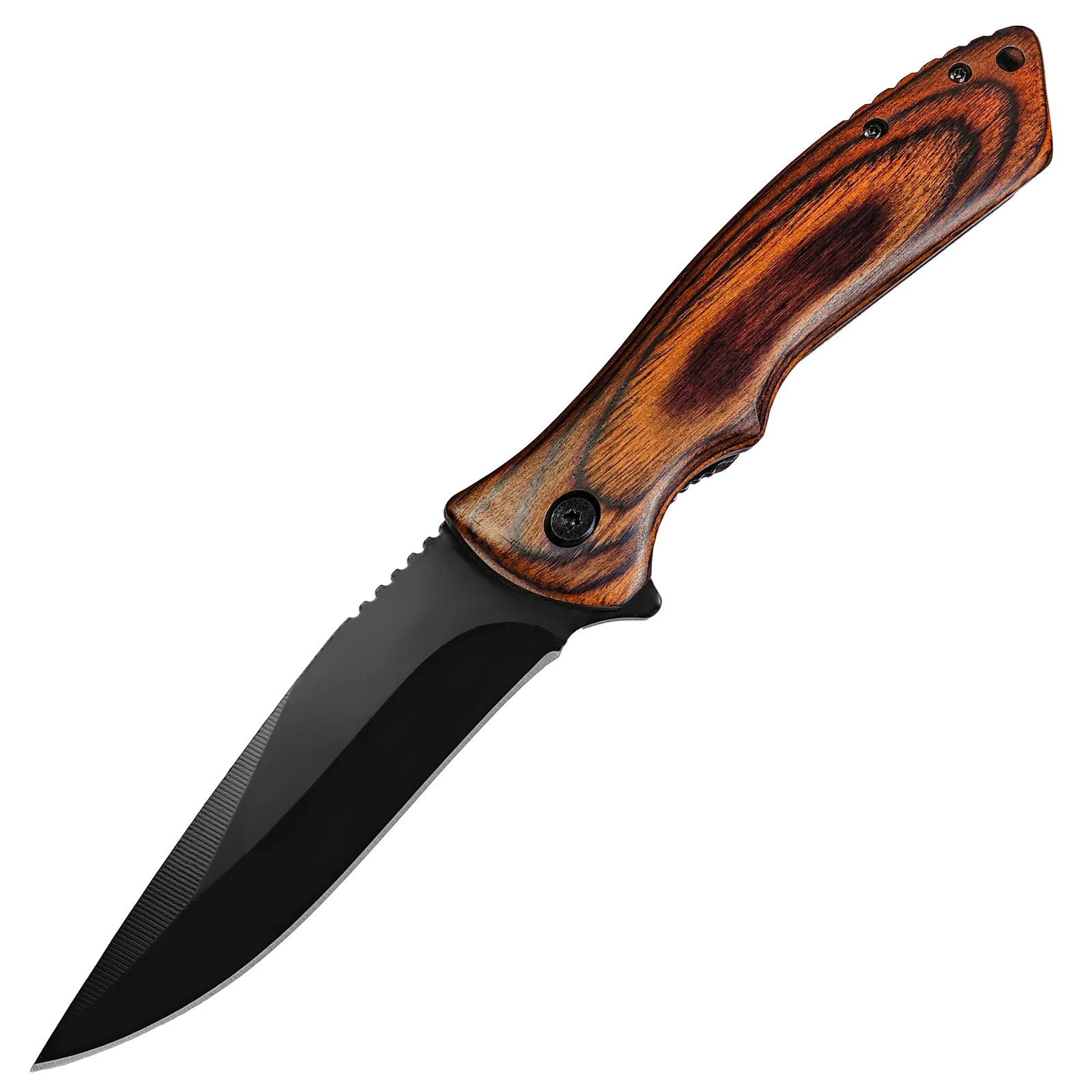 Outdoor Survival Fixed Blade Knife with Retro Wood Grain Handle, Multi-functional Portable Utility Knife for Field Fishing, Firewood Cutting and Camping; Multi-purpose Emergency Tool for Hiking & Camping, Ideal Gift for Friends