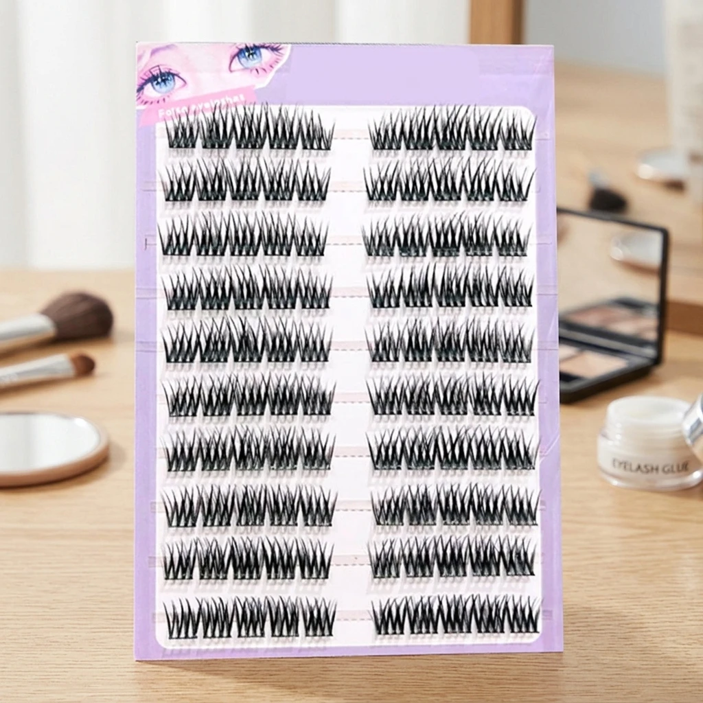 10 Rows Lazy Korean Style Manga False Eyelashes Daily Makeup Natural Look C Curl Lash Extension No Glue Needed Girl Group Lashes
