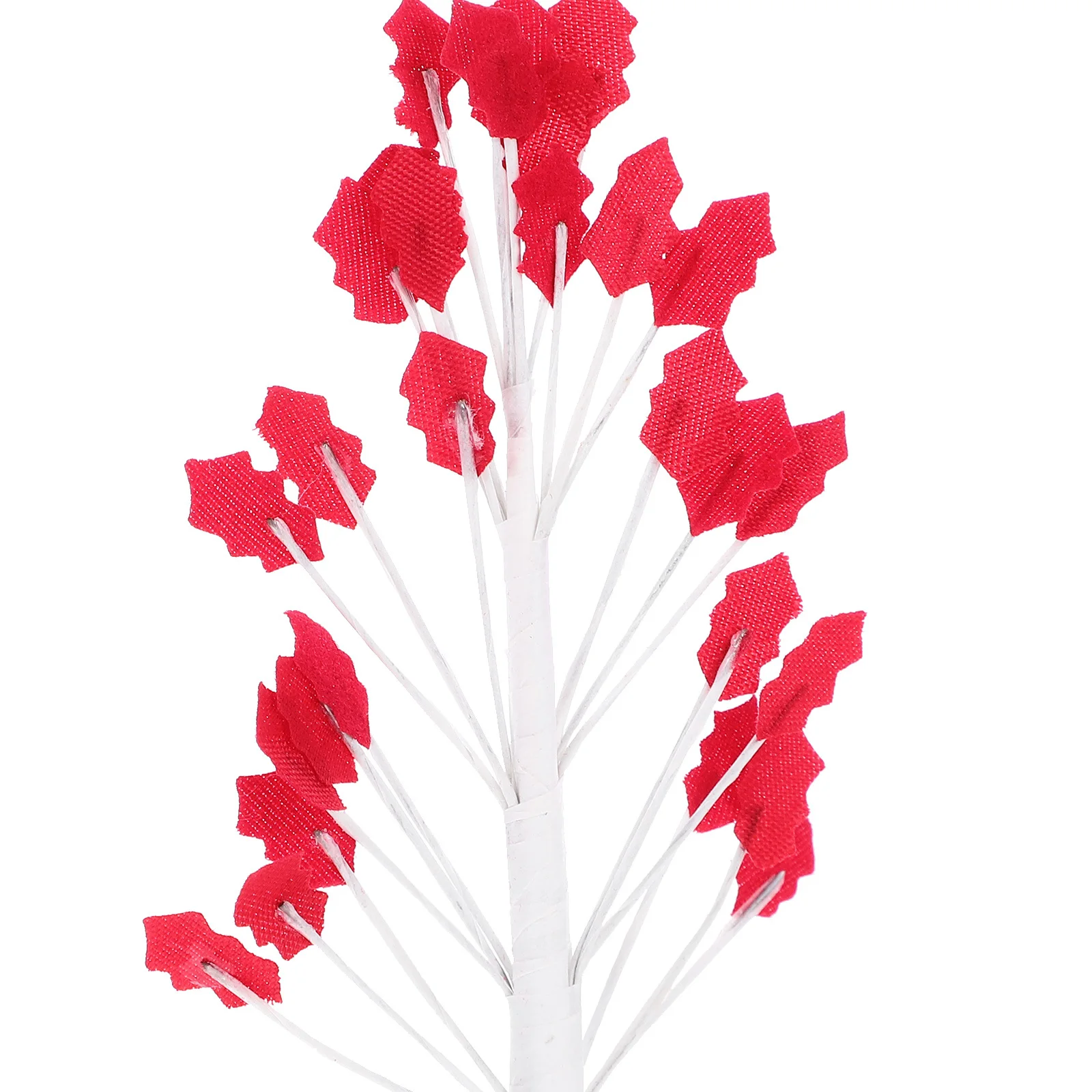 

4Pcs DIY Autumn Red Leaf Wire Tree Desk Decor Iron Wire Tree Statue Tabletop Decoration Flexible Branch