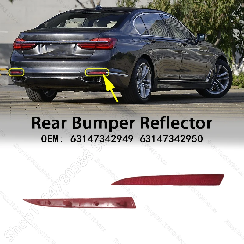 

Rear Bumper Reflector Trim For 2016-2019 BMW 740eX 740i 740iX 750i 750iX M760iX, Alpina B7 (G11 G12) 63147342949 63147342950