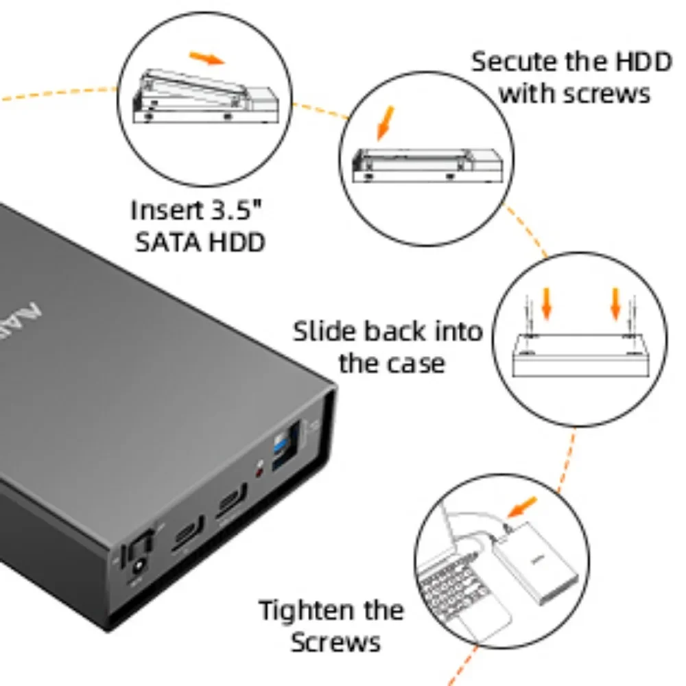 MAIWO obudowa HDD 2.5 ''/3.5'' SATA na USB 3.0 obudowa dysku twardego dla dysku SSD HDD Box USB C 3.1 Case HD obudowa zewnętrznego dysku twardego