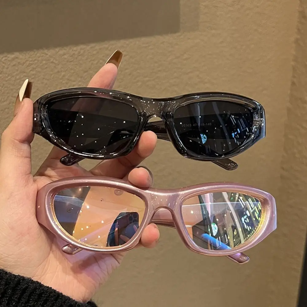 New Y2K Sports Punk Sunglasses Fashion UV400 Oval Sun Glasses Retro Goggle Women Men Colorful Mirror Eyewear