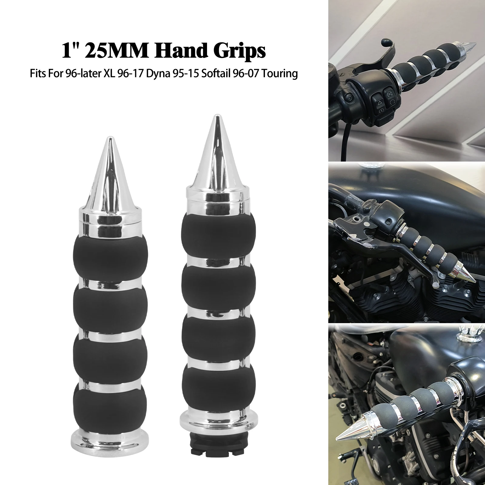 

Motorcycle 1" Hand Grips 25mm Handlebar Handle Bar For Harley Sportster Dyna Softail Touring Street Glide For Honda For Suzuki