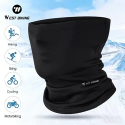WEST BIKING Winter Cycling Scarf Bandana Fleece Neck Warmer Stretchy Skin-Friendly Face Mask Headwear for Skiing Running Hiking