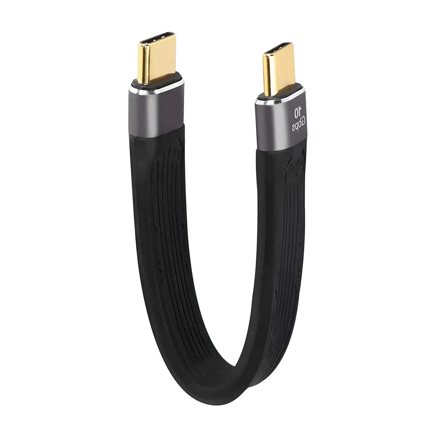 10Gbps Short USB Type C to USB C Cable 5inch 60W 3A Fast Charging Cable USB C 3.1 Gen 2 FPC Cable for Power Bank Phone Tablet