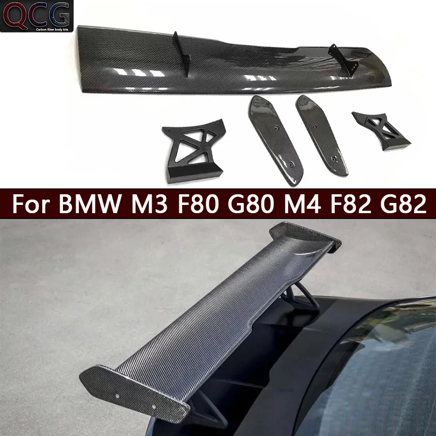 

For BMW M3 F80 G80 M4 F82 G82 Carbon Fiber Tail fins Rear Trunk Spoiler Guide Wing Car Accessories GTS Style Body Kit