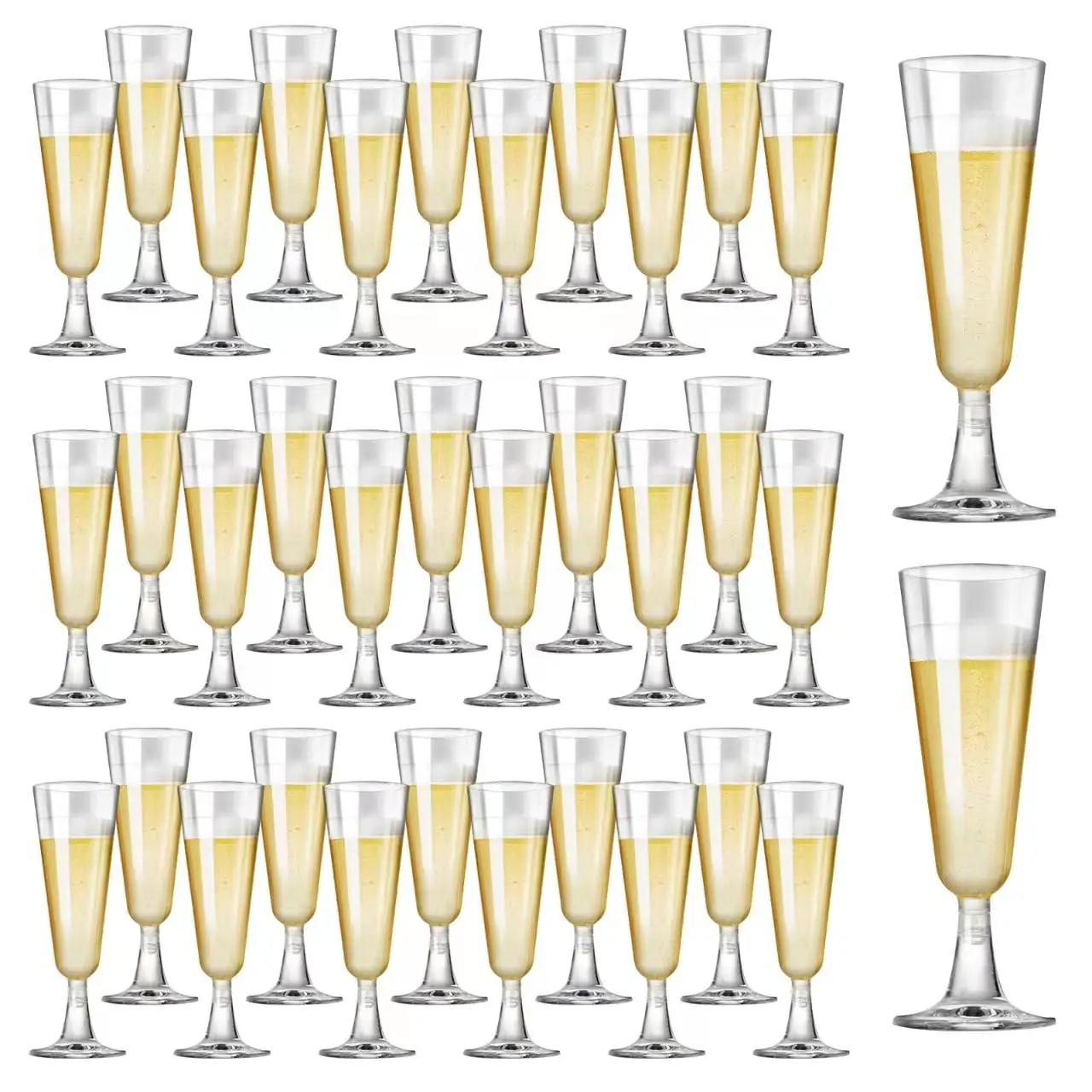 25Pack Plastic Champagne Flutes  5.5 Oz Disposable Champagne Glasses Mimosa  Wedding Toasting Glasses Party Cocktail Cups Bulk